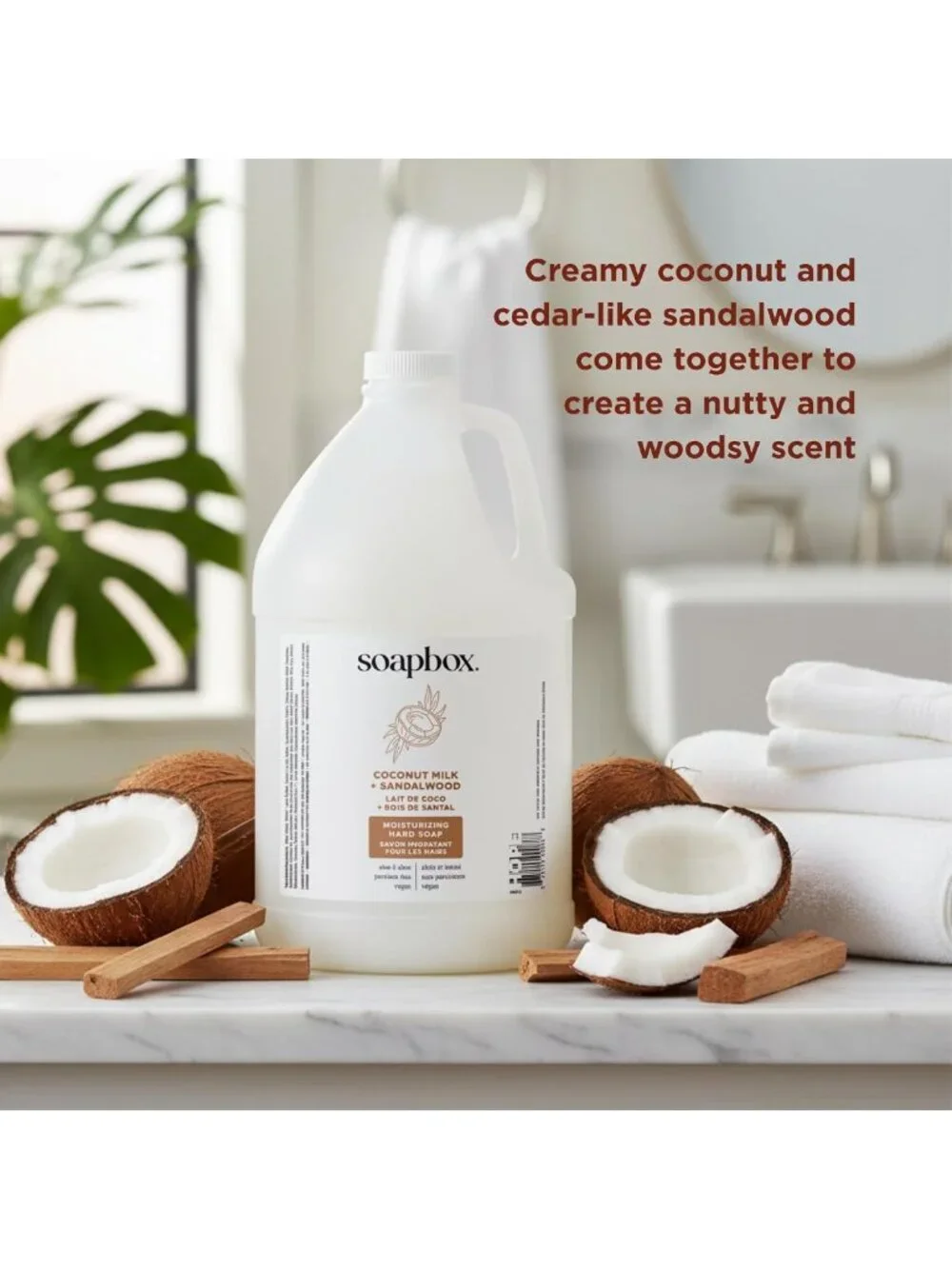 Coconut Milk & Sandalwood Liquid Hand Soap Refill - 1 Gallon, Gentle Cleanser